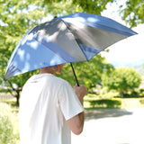 晴雨兼用　レディース　メンズ　repel.　Portable umbrella 　Blue　折りたたみ傘　使用イメージ