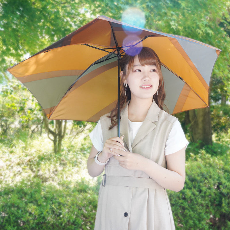 晴雨兼用　レディース　メンズ　repel.　Portable umbrella 　Orange　折りたたみ傘　使用イメージ