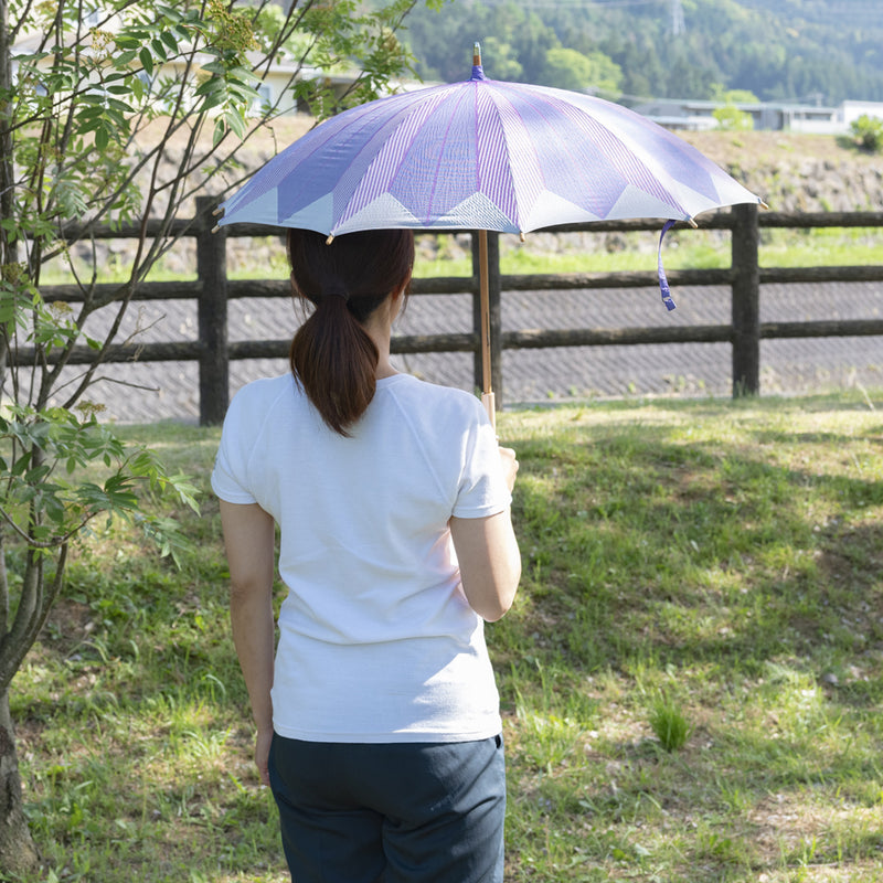 日傘　レディース　菜sai　紫おくら　ショート傘　サイズイメージ
