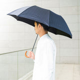 晴雨兼用　メンズ　MAKITA STANDARD　ネイビー　折りたたみ傘　使用イメージ