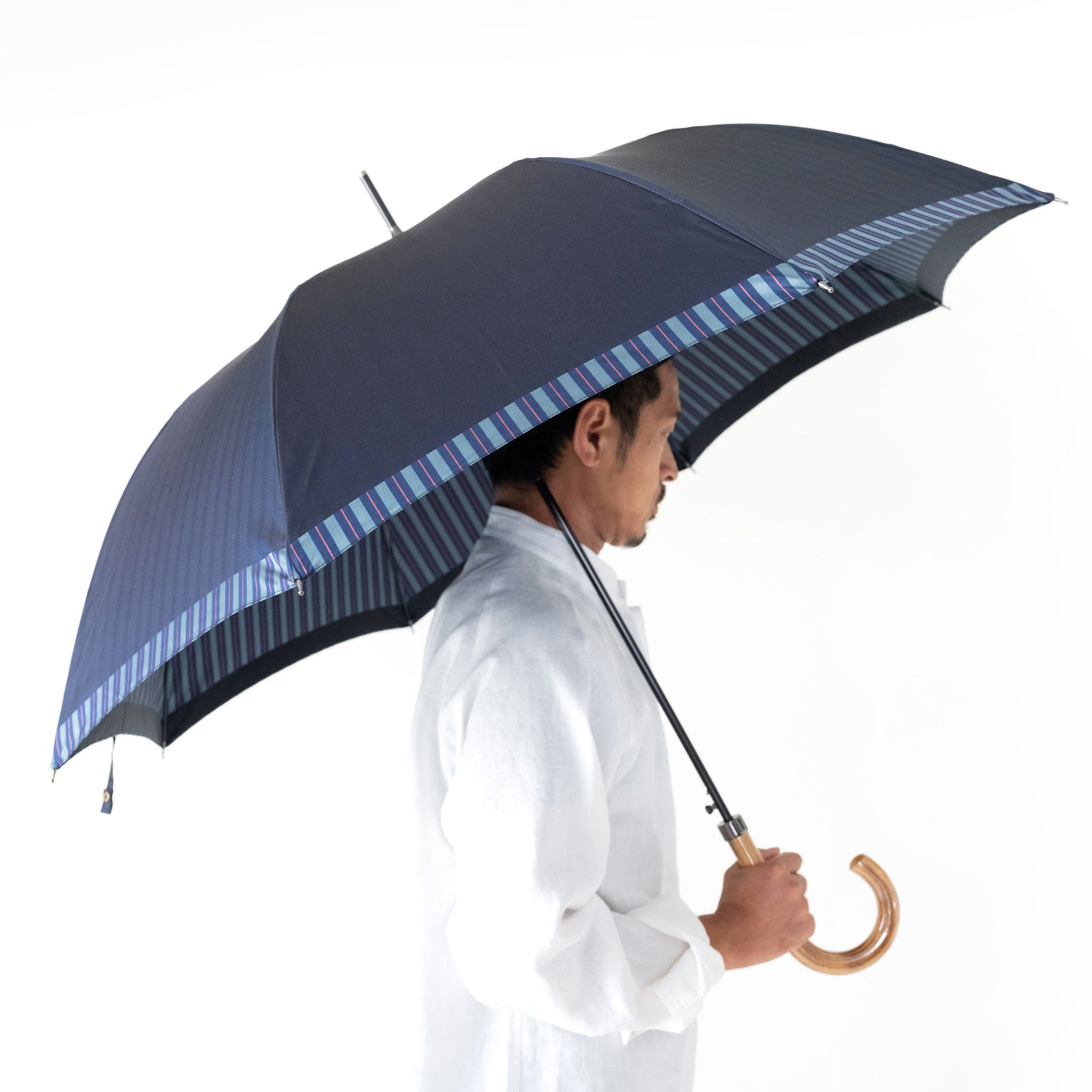 ビジネスにも！老舗織物工場で創るメンズ晴雨兼用雨傘 8本骨65cm