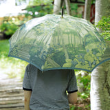 晴雨兼用　レディース　八ヶ岳の森　昼下がり　ブルー　長傘　使用イメージ