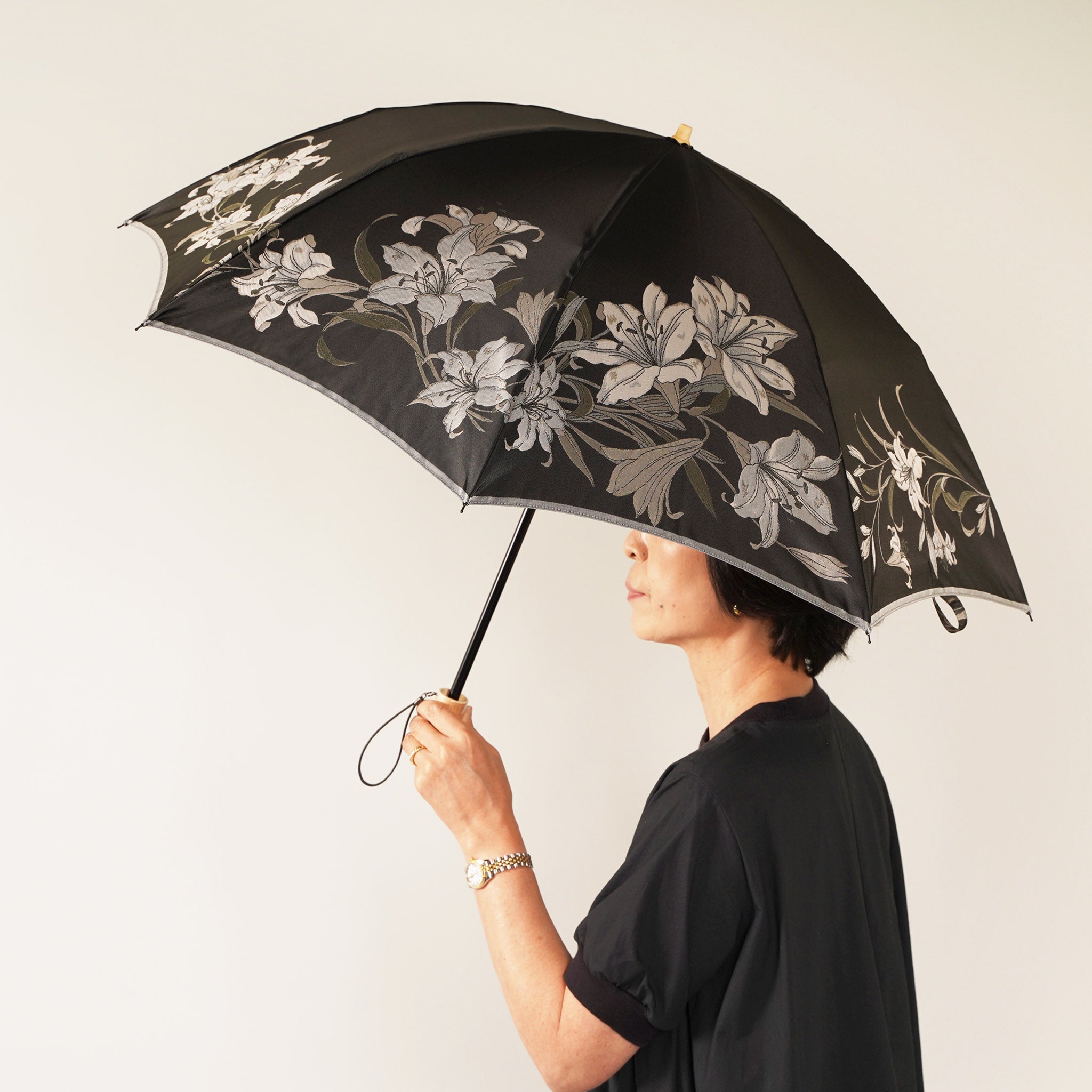 上品な高級感があるレディース折りたたみ傘！晴雨兼用雨傘8本骨55cm