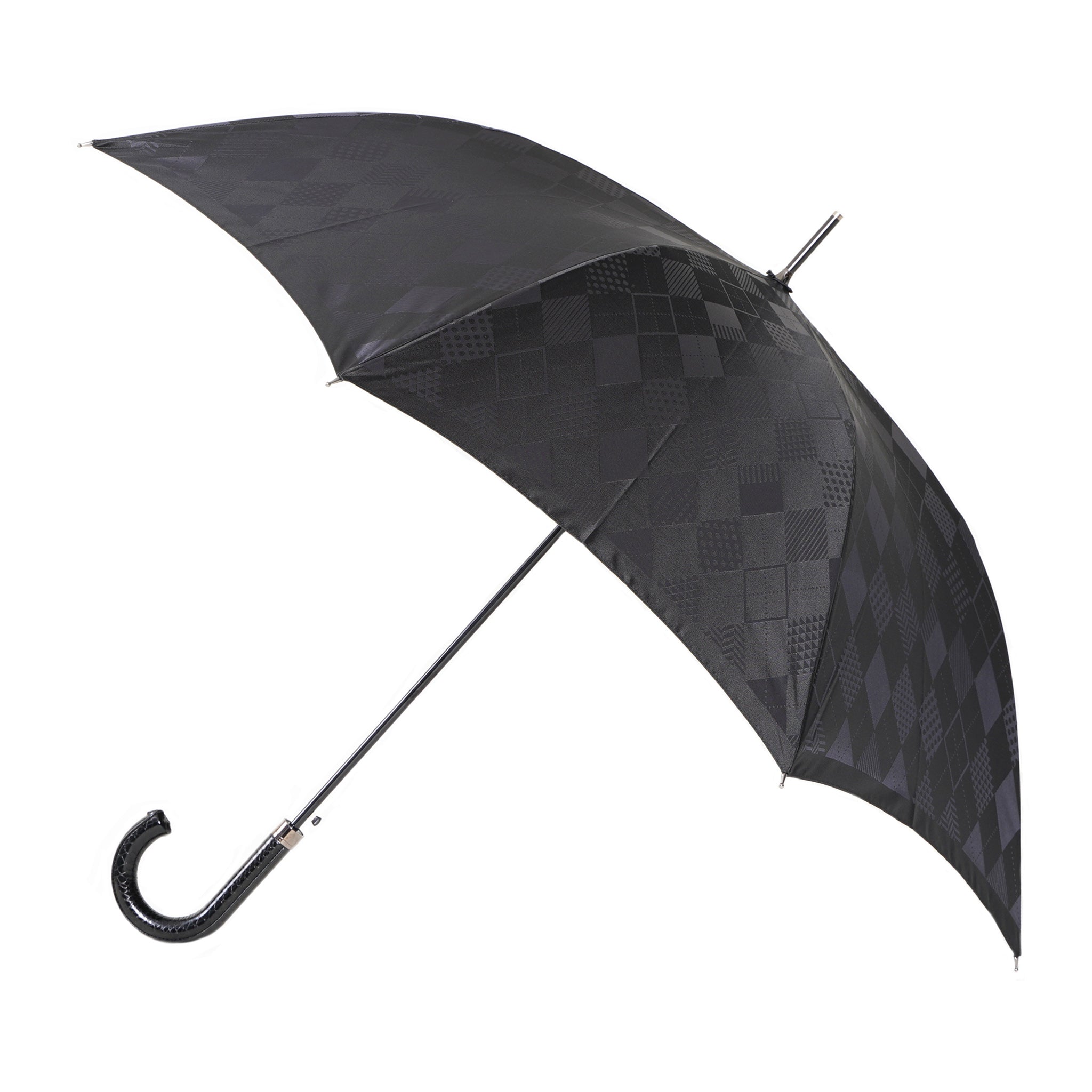 槇田商店 monotone アーガイル チェック長傘 人気デザインのメンズ長傘！晴雨兼用雨傘8本骨65cm(ジャンプ傘)