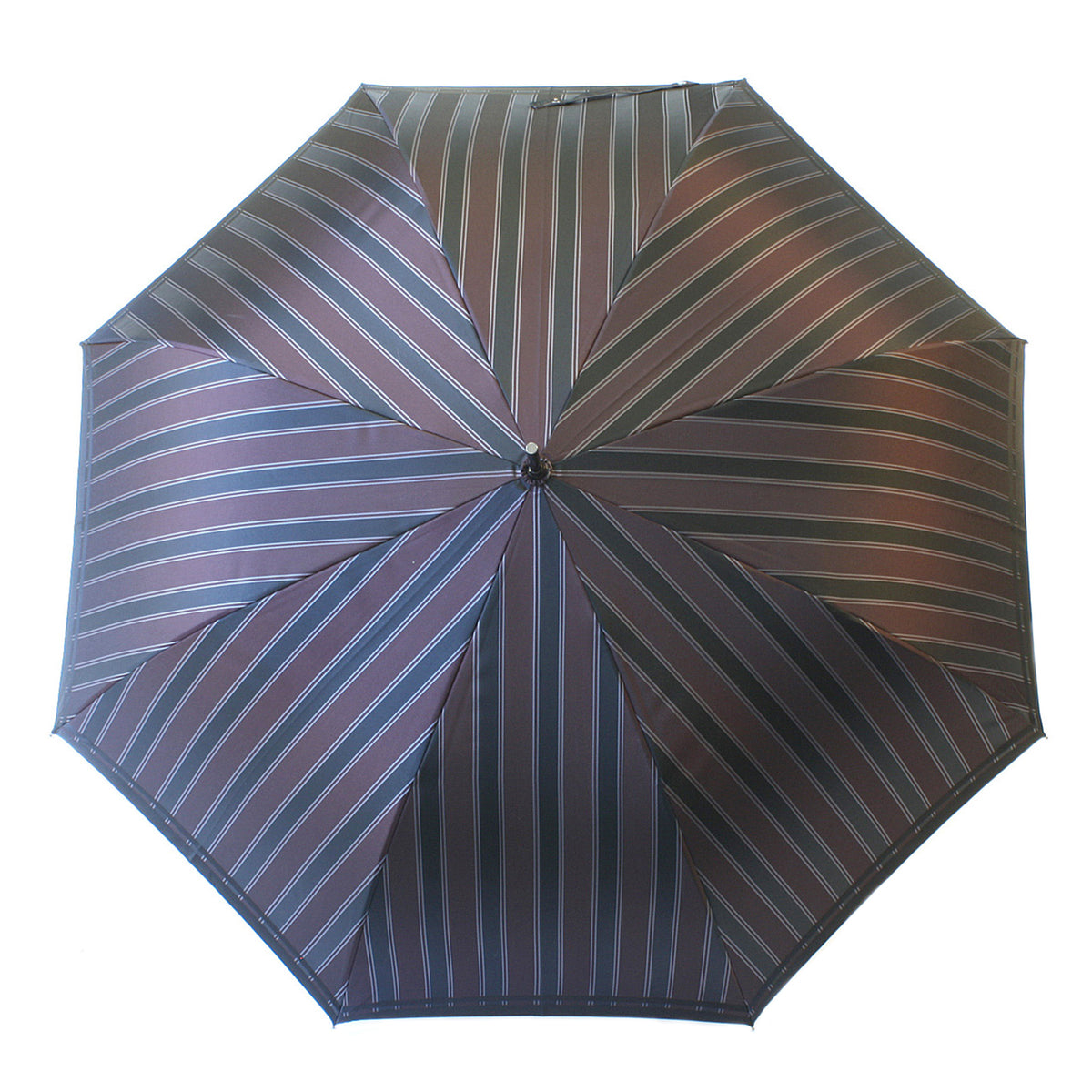 槙田商店の高級メンズ長傘 日本製【Tie】先染め高級傘 65cmメンズ雨傘 Stripe×Plain Blue