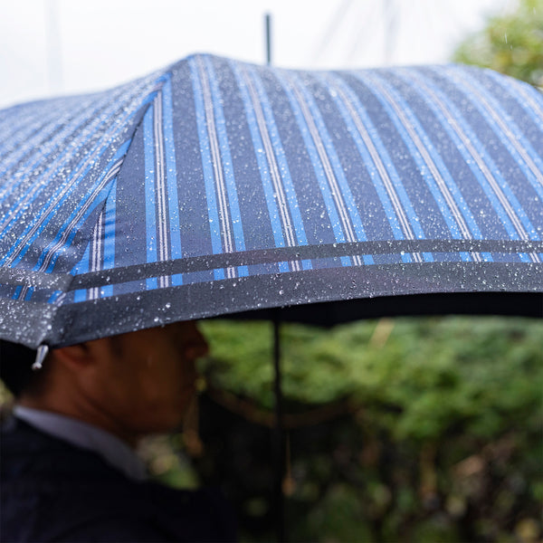 Tie　Stripe×Plain　BLUE　長傘