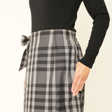 clotho ショート巻きスカート 　グレー　ポケット(両側にあります)