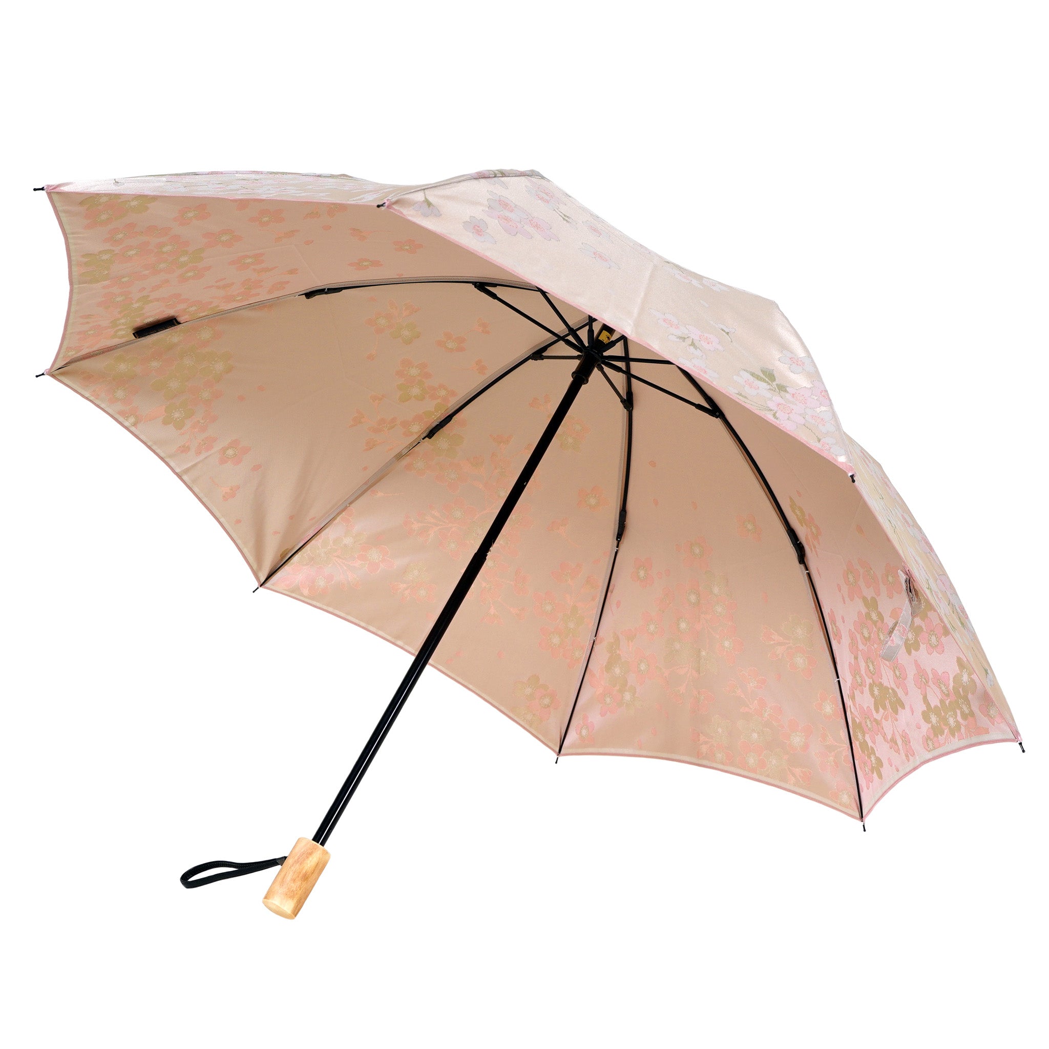 晴雨兼用　レディース　絵おり　桜　ピンク　折りたたみ傘