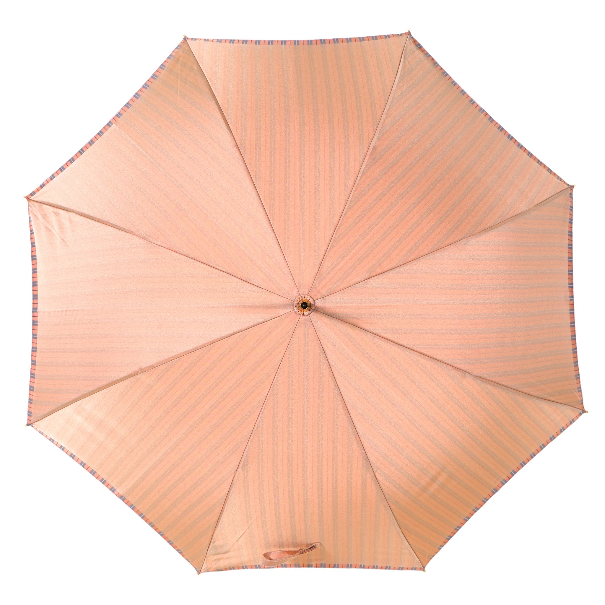 槇田商店　傘　ピンク　新品 ストライプ柄が映えるレディース長傘！晴雨兼用雨傘8本骨60cm
