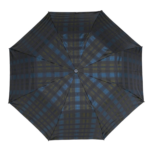 晴雨兼用　メンズ　Shade　Check　グリーンネイビー　折りたたみ傘