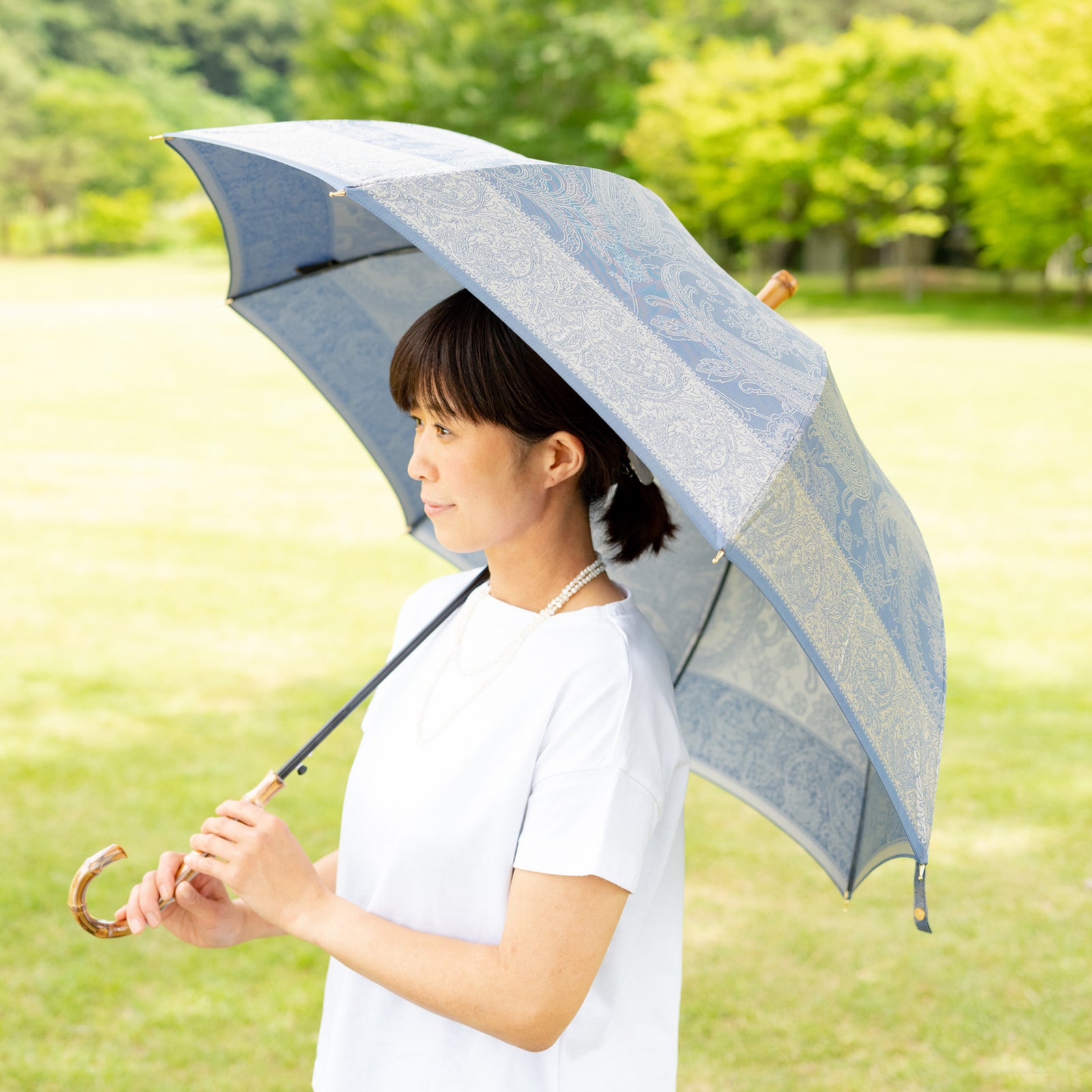 定番の人気デザインのレディース長傘！晴雨兼用雨傘8本骨60cm