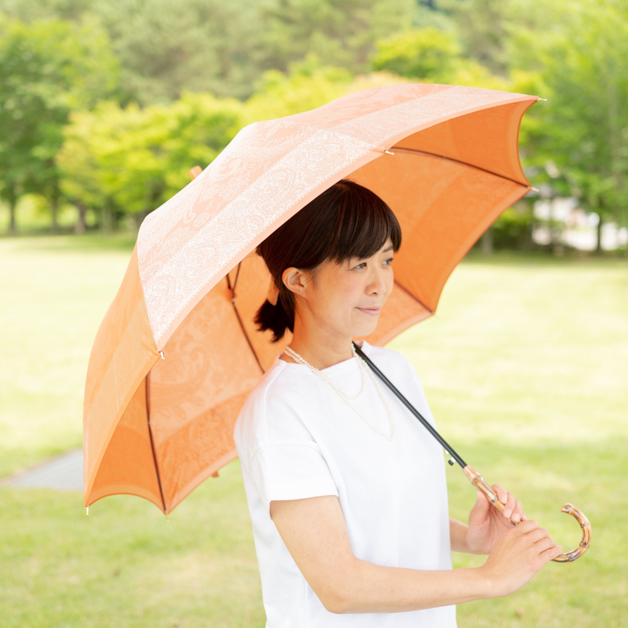定番の人気デザインのレディース長傘！晴雨兼用雨傘8本骨60cm