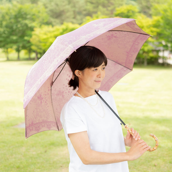 晴雨兼用　レディース　kirie　ドットフラワー　アメジスト　長傘　サイズイメージ