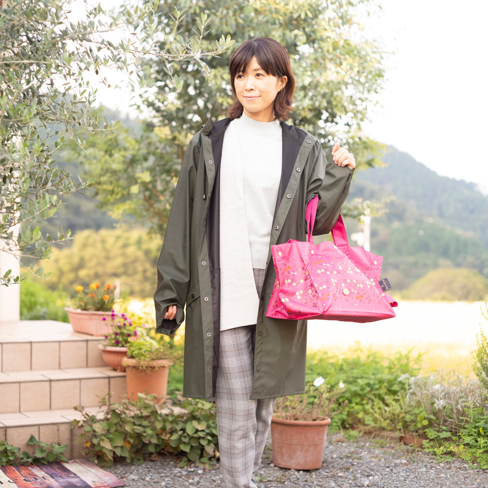 Lunch Tote　フライングフラワー　ピンク