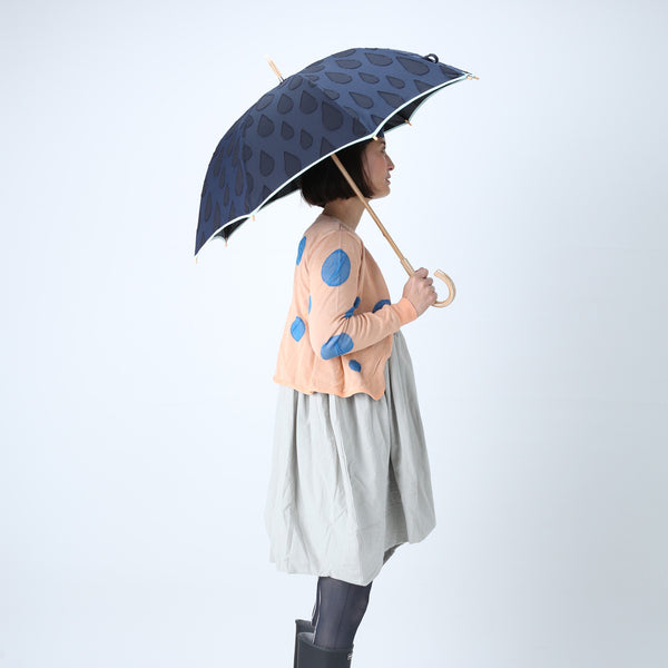 日傘　レディース　fusion　SHIZUKU　ネイビー　ショート傘　サイズイメージ